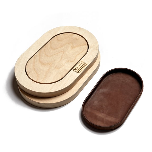 Leather Wet Mold DIY, Pill 5" x 9" Leather Tray, 3 pc Set