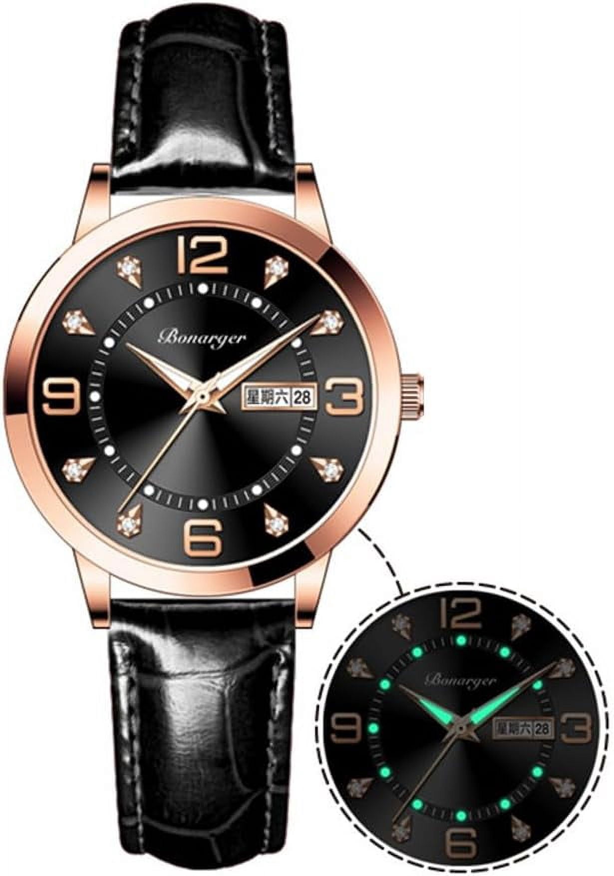 Leather Women Watches Ladies Dress Analog Quartz Date Classic Luminous Leather Strap 3ATM Waterproof Female Wrist Watch