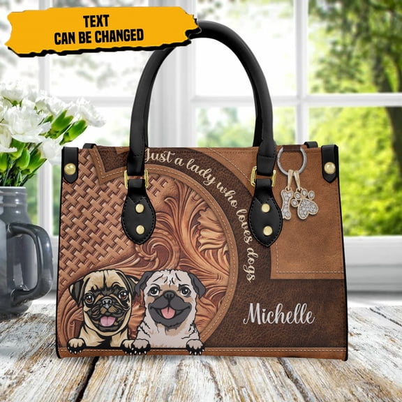 Leather Women's Handbag | Women's Handbag | Kawaii Pug | Leather Pug Bag