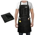 thumbnail image 1 of Leather Work Apron 24" X 36", ARCCAPTAIN Heat Flame Resistant Cowhide Blacksmith Aprons with 6 Tool Pockets for Welders Men Women, Adjustable M to XXXL-Black, 1 of 8
