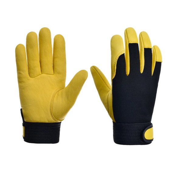 Leather Work Gloves Safety Labour Protection Garden Workers Welding Wear-Resistant ,More Durable