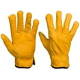 thumbnail image 1 of Leather Work Gloves Top Grain Cowhide for Men and Women (1 pair, Med), 1 of 8