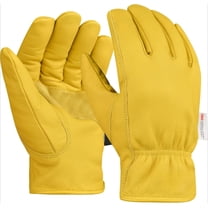 Leather Work Gloves for Winter, Heavy Duty Water-Resistant Cowhide Gloves - Puncture Resistant for Men & Women in Landscaping, Construction & All Seasons Outdoor Jobs