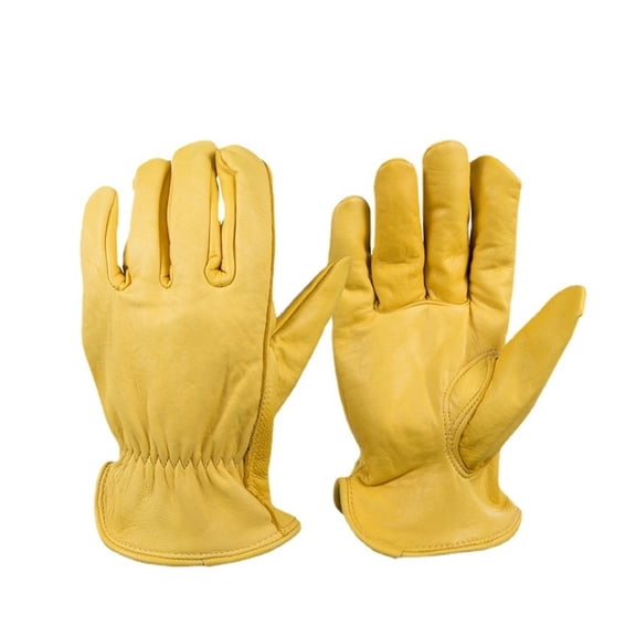 Leather Work Gloves Working Welding Safety Protective Gloves For Motorcycle Wood Cutting Construction Driving Garden ,Easy to Operate