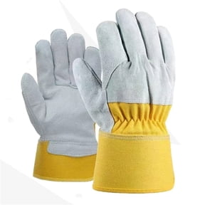 Leather Work Welding Gloves Fire Heat Resistant Cowhide Cotton Lined,Stick Forge,BBQ Grill,Fireplace