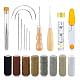 Leather Working Tools Kit Including Stitching Needles Waxed Thread Scissors Awl Tape Measure and Sewing Thimble for DIY Leather Craft Mixed Color 29pcs/set