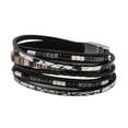 thumbnail image 1 of Leather Wrap Bracelets Leopard Multi-Layer Crystal Beads Cuff Bracelet Fashion Woven String Magnetic Snap Women Black, 1 of 7
