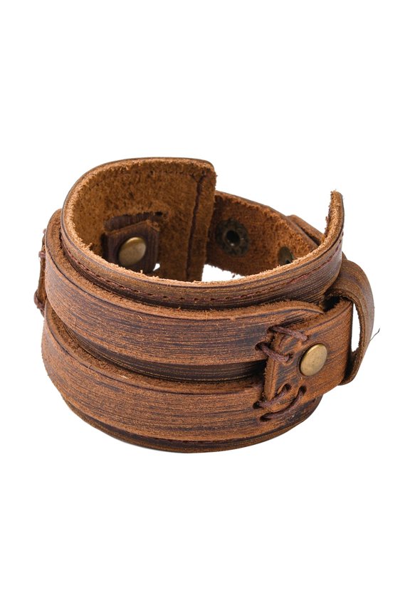 Leather Wrap Snap Bracelets Saddle Brown 220~240mm(8-5/8 inch~9-1/2 inch) DIY