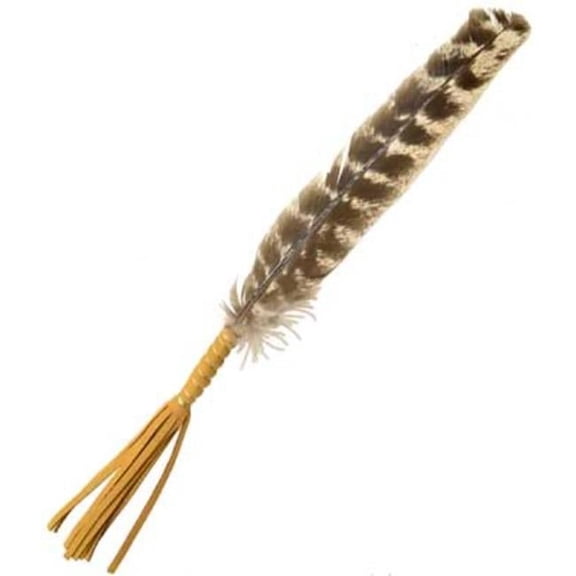 Leather Wrapped Smudging Feather - 10 in. - Set of 2 - High-Quality Material