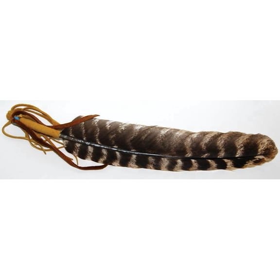 Leather Wrapped smudging feather 12" | Trending Now