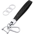 thumbnail image 1 of Leather Wristlet Keychain, Car Key Chain Wrist Keychain with 3 Key Ring and Anti-Lost D Ring, 1 of 6