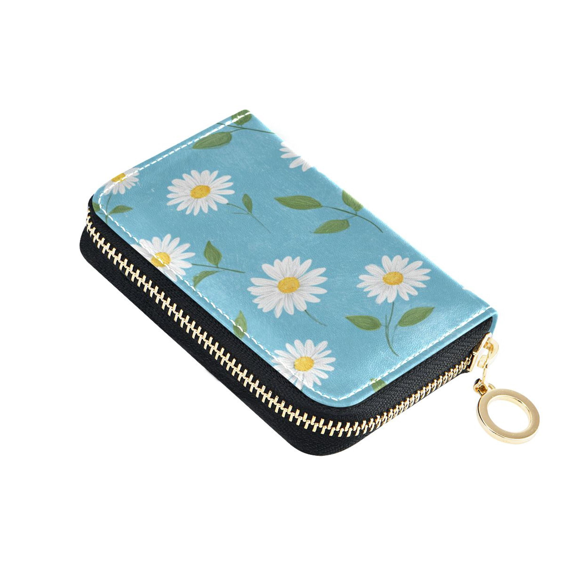 Leather Zipper Card Bag 4.7x3.1x0.8Inch Women's Card Bag Coin Purse ...