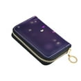 thumbnail image 1 of Leather Zipper Card Bag 4.7x3.1x0.8Inch Women's Card Bag Coin Purse Credit Card Bag Bank Card Bag Business Card Bag Coin Bag Pretty Purple Heart Pattern, 1 of 7