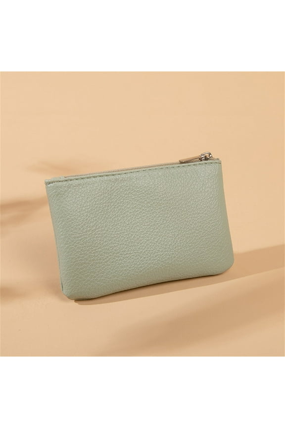 Leather Zipper Coin Purse, Portable PU Leather Coin Purse, Mini Coin Pocket Pouch Change Holder, Coin Pouch with Zipper for Men Women Headset Credit Card ID Key Lipstick