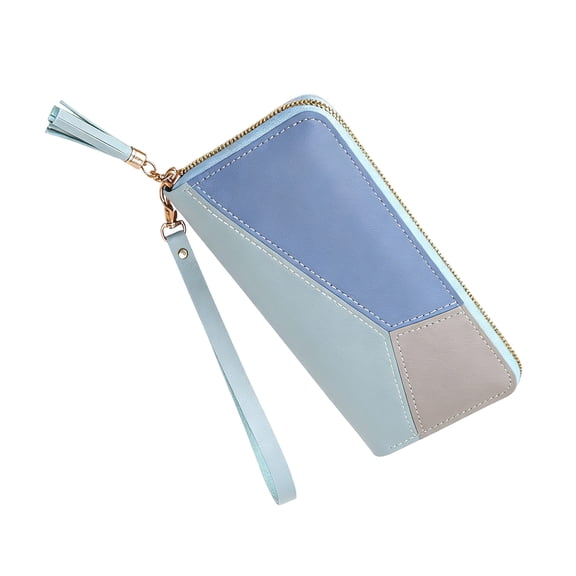 Leather Zipper Wallet Purse for Women Men Large Capacity Phone Card Holder Clutch Bag with Multi Pockets