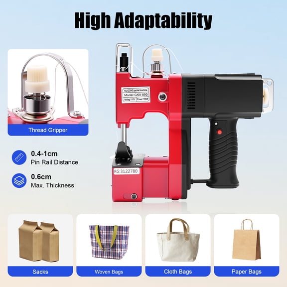 Leather and Canvas Sewing Machine Equipment Maximum thickness 4mm 15000rpm for Express Logistics Companies