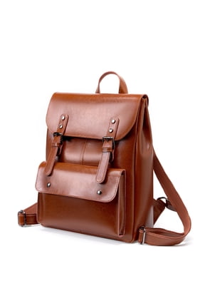 Leather backpack 14 inch large capacity British retro neutral wear-resistant cowhide computer backpack