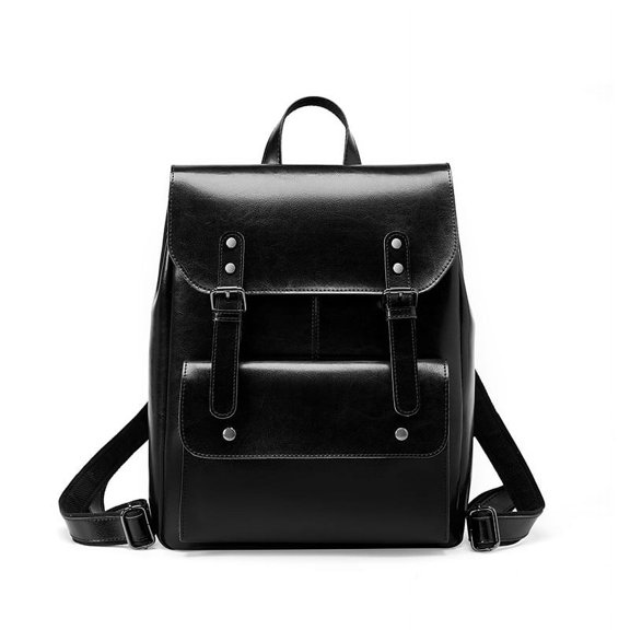 Leather backpack 14 inch large capacity British retro neutral wear-resistant cowhide computer backpack