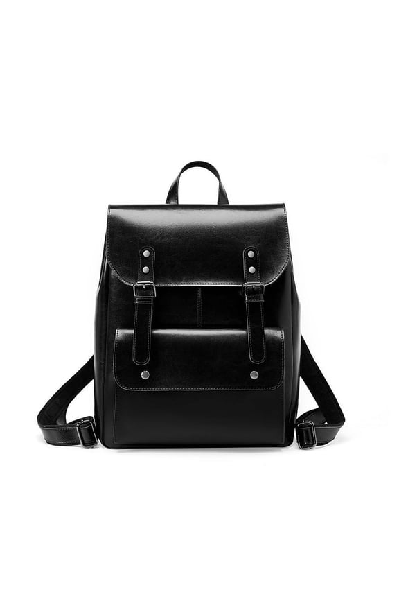 Leather backpack 14 inch large capacity British retro neutral wear-resistant cowhide computer backpack