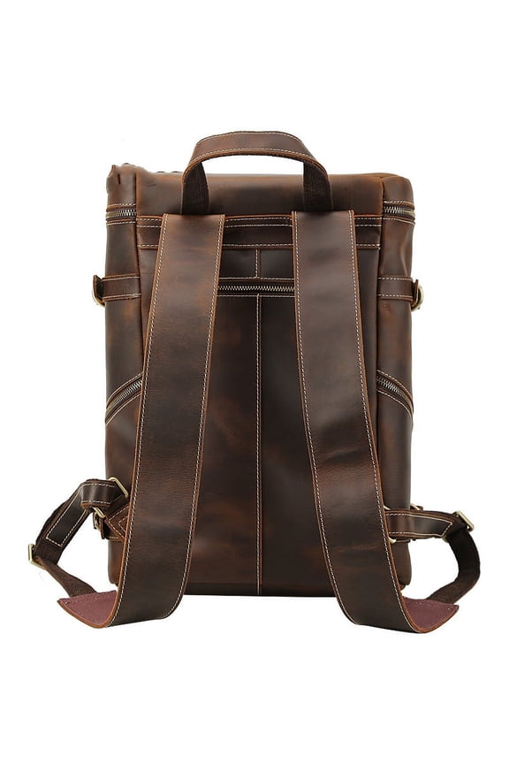 Leather backpack,Brown