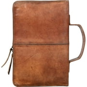 Leather bible cover book cover planner cover with handle and back pocket