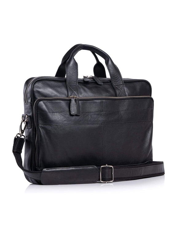 18-Inch Leather Laptop Messenger Bag Office Briefcase Satchel for Men and Women