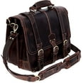 thumbnail image 1 of Leather briefcase 18 Inch Laptop Messenger Bags for Men and Women Best Office School College briefcase Shoulder Bag, 1 of 5