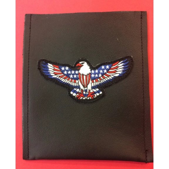 Leather carry case for phone with patches for men or women, eagle, flag, Father's Day Gift