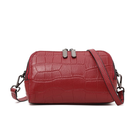 Leather cowhide single shoulder cross-body bag for women, crocodile pattern mini wallet storage bag, in multiple colors