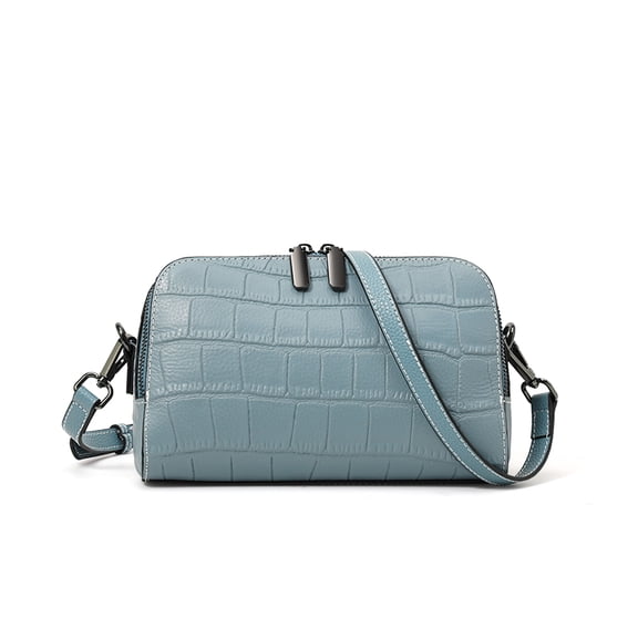 Leather cowhide single shoulder cross-body bag for women, crocodile pattern mini wallet storage bag, in multiple colors