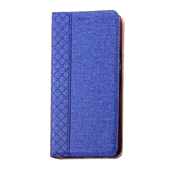 Leather for iPhone Cotton and Linen Textured Case Flip Cover with Card Slots and Kickstand