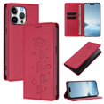 thumbnail image 1 of Leather For iPhone 14 Pro , RFID Blocking Protection, Playful Cats Embossed Flip Wallet Leather Case With Card Holder Magnetic Closure  Phone Cases Cover,Red,For iPhone 14 Pro, 1 of 7