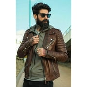 Leather jacket for men / genuine leather / men brown leather jacket