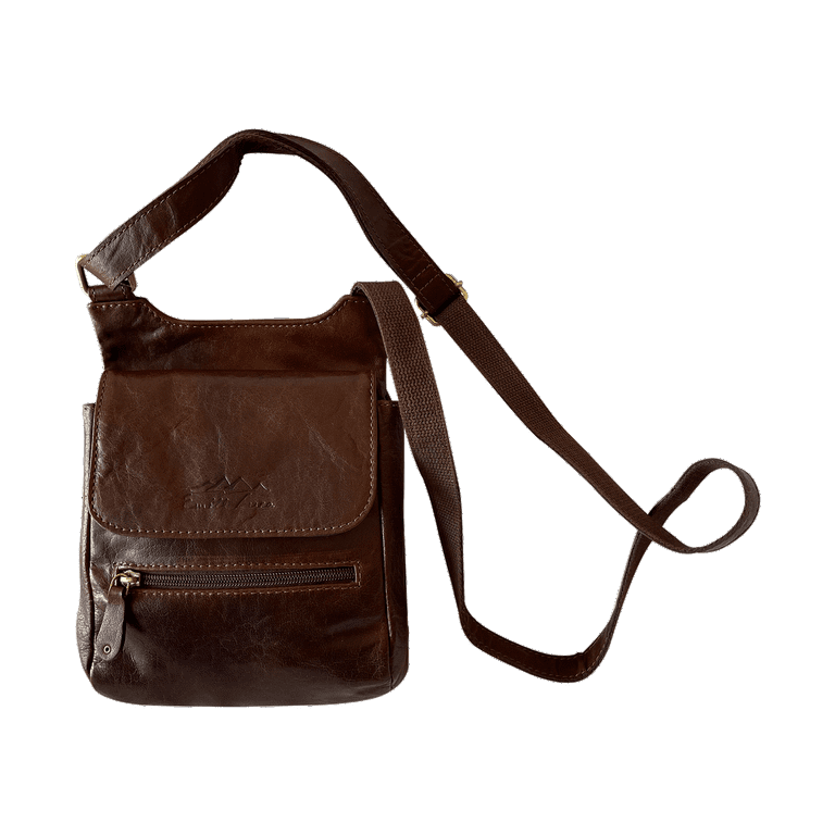 Leather laptop backpack messenger bag for men crossbody shoulder handbag  slim purse with adjustable clutch for women brown by Emitt Luce