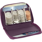 Leather looking Wallet with Metal Coin Sorter Trusty Coin Pouch Pocket Purse Or Car For Quick Change purple