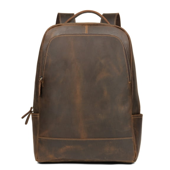 Leather men's backpack leather travel backpack,18inches