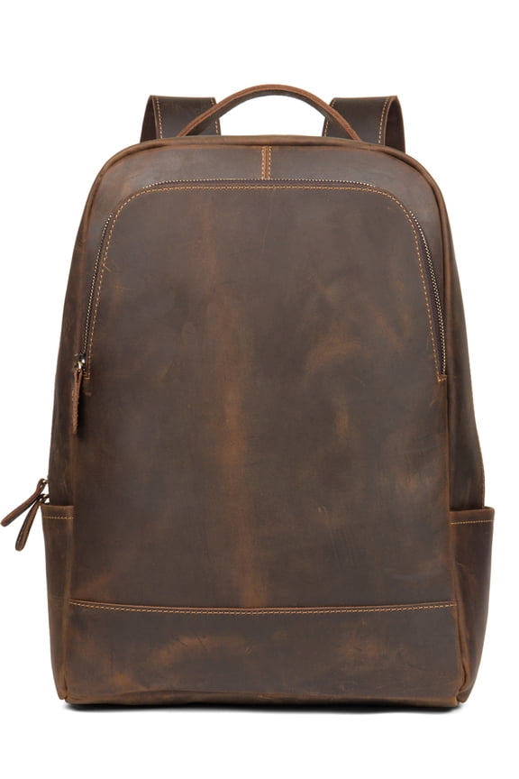 Leather men's backpack leather travel backpack,18inches