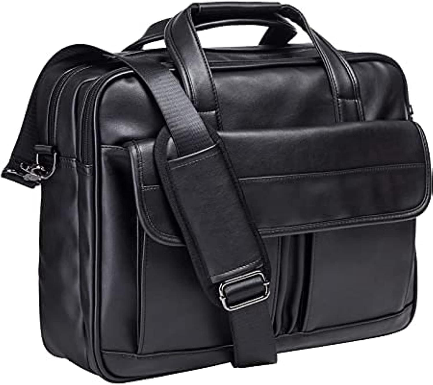 QUARRYUS  Men's leather mailman bag 17.3-inch laptop briefcase business shoulder bag computer tote bag