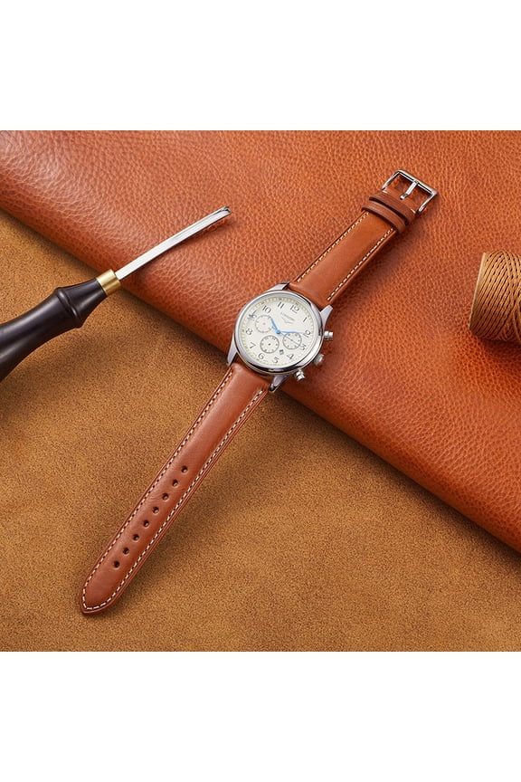 Leather strap soft vegetable tanned calf leather men's strap 18/19/20/21/22mm