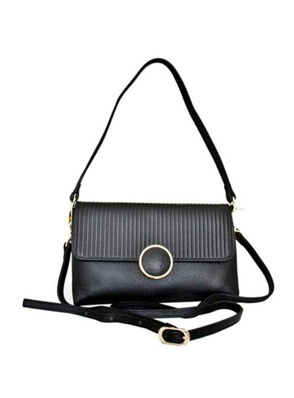 Leatherbay 50151 Zevio Shoulder Bag&#44; Black