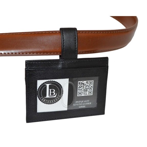 Leatherboss Belt Loop Belt Loop Lanyard Holder with card slots - Genuine Leather