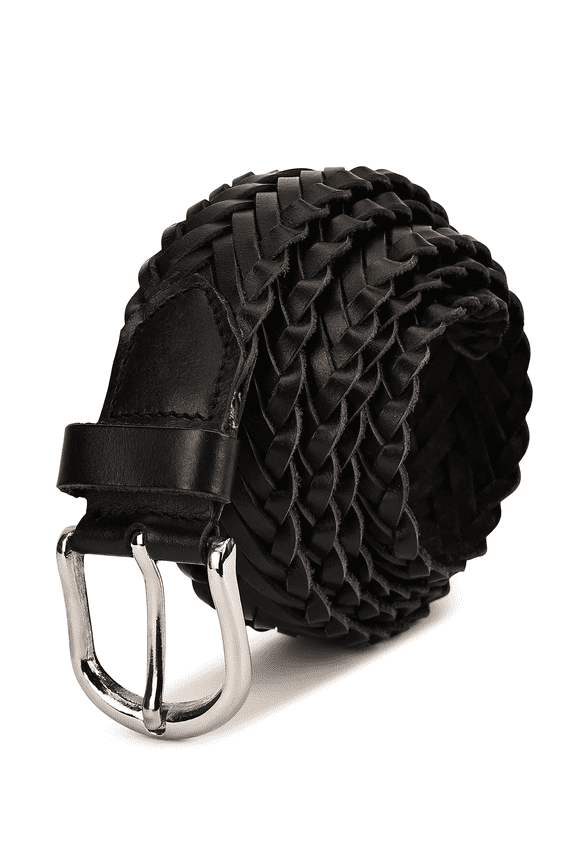 Braided Leather belt Big and Tall sizes Black Brown