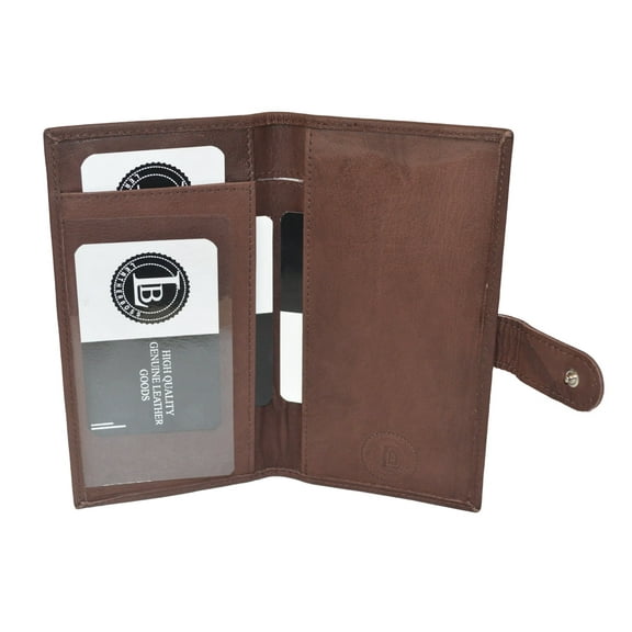 Leatherboss Checkbook Cover With Snap Closure