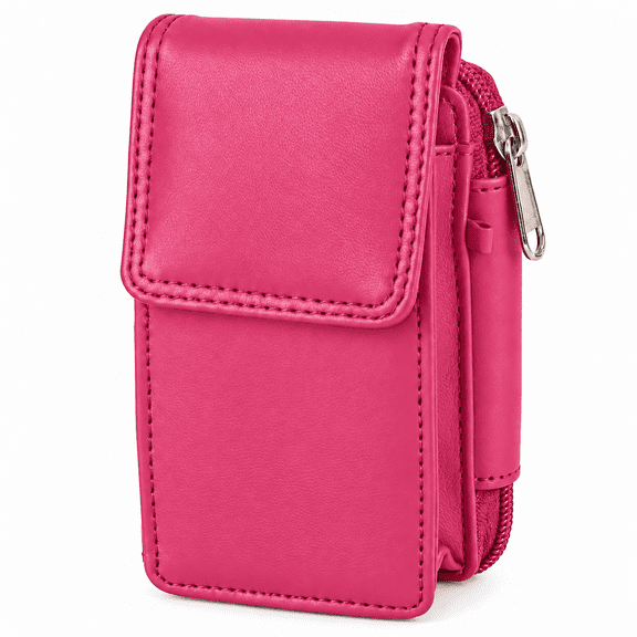 Leatherboss Cigarette Case with Lighter Holder, Pink