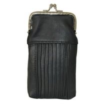 Leatherboss Designer Leather Cigarette Case Pack Holder with Lighter Pocket: Black
