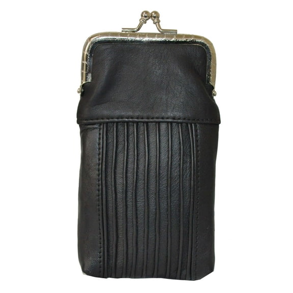 Leatherboss Designer Leather Cigarette Case Pack Holder with Lighter Pocket: Black