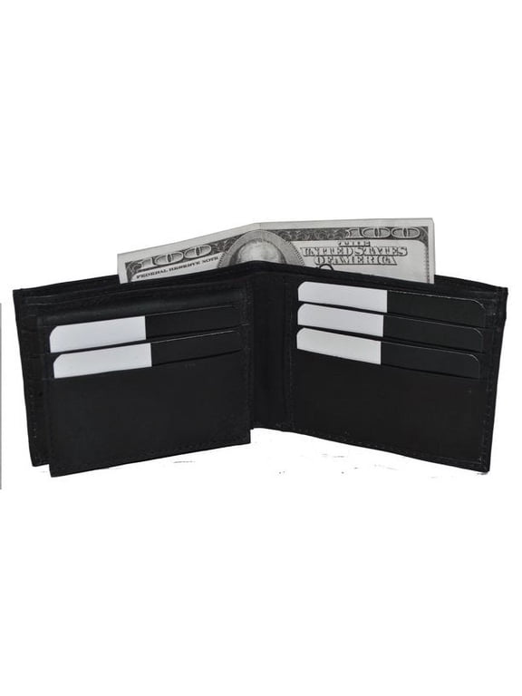 Genuine Leather Bifold Wallet with a Removable Flap