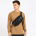 thumbnail image 1 of Leatherboss Genuine Leather Jumbo Fanny Pack with 2 Side Pockets, 1 of 10