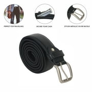 Leatherboss Genuine Leather Men Secure Money Belt, Black