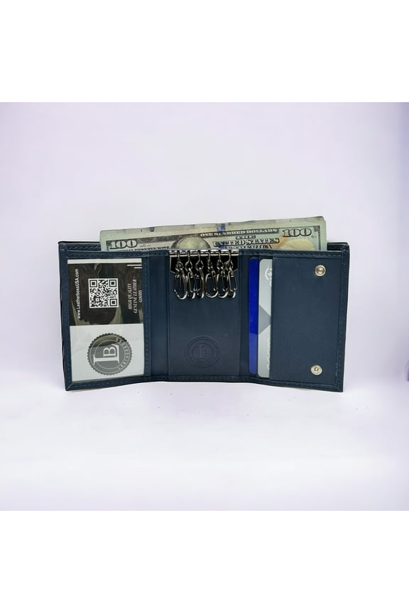 Genuine Leather Men's Key Holder Accessory 6 Key Chain Wallet Case Many Colors